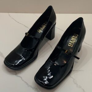 Franco Sarto Glossy Black Mary Jane Heels